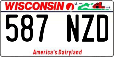 WI license plate 587NZD