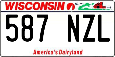 WI license plate 587NZL