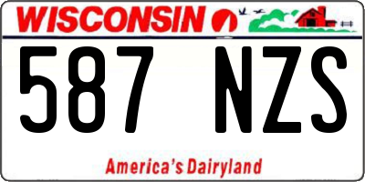 WI license plate 587NZS