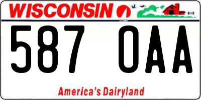 WI license plate 587OAA