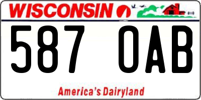 WI license plate 587OAB