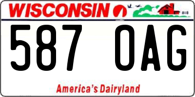 WI license plate 587OAG