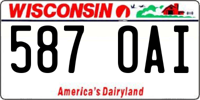 WI license plate 587OAI