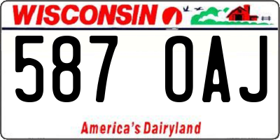 WI license plate 587OAJ