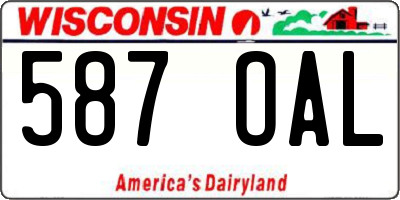 WI license plate 587OAL