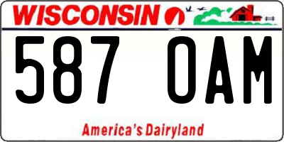 WI license plate 587OAM
