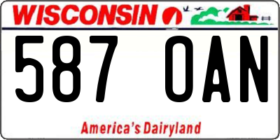 WI license plate 587OAN