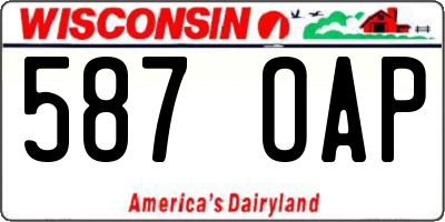 WI license plate 587OAP