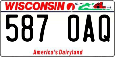 WI license plate 587OAQ