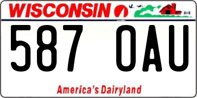 WI license plate 587OAU
