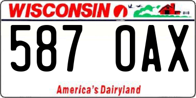 WI license plate 587OAX