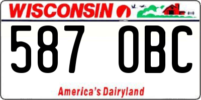 WI license plate 587OBC