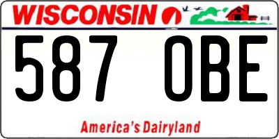 WI license plate 587OBE