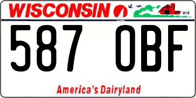 WI license plate 587OBF