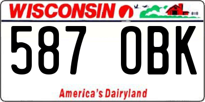 WI license plate 587OBK