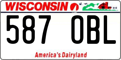 WI license plate 587OBL