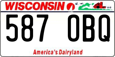 WI license plate 587OBQ