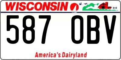 WI license plate 587OBV