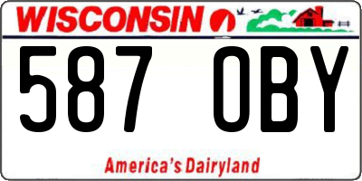 WI license plate 587OBY