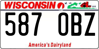 WI license plate 587OBZ