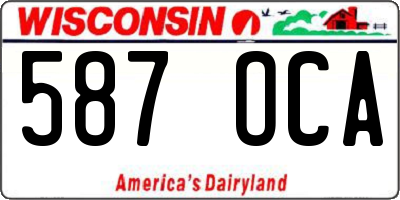 WI license plate 587OCA