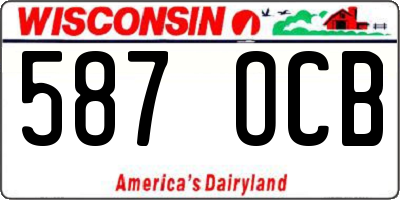 WI license plate 587OCB