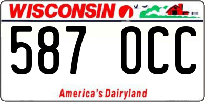 WI license plate 587OCC