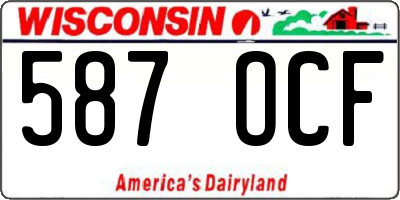 WI license plate 587OCF