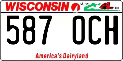 WI license plate 587OCH