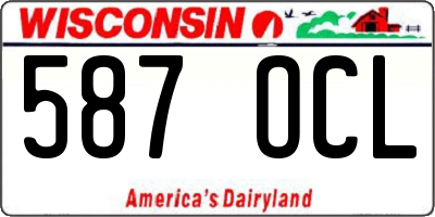 WI license plate 587OCL