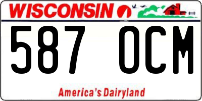 WI license plate 587OCM