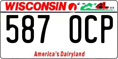 WI license plate 587OCP