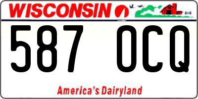 WI license plate 587OCQ