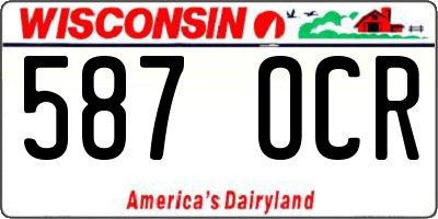 WI license plate 587OCR