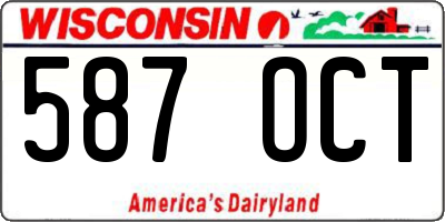 WI license plate 587OCT