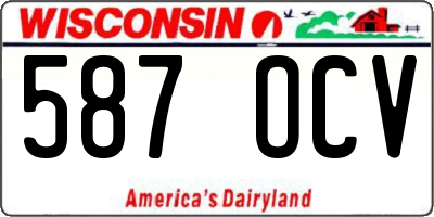 WI license plate 587OCV