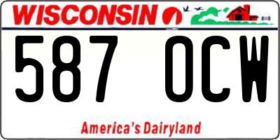 WI license plate 587OCW