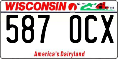 WI license plate 587OCX