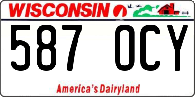 WI license plate 587OCY