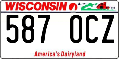 WI license plate 587OCZ
