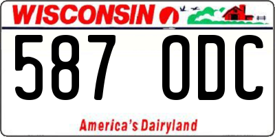 WI license plate 587ODC