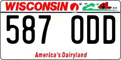 WI license plate 587ODD