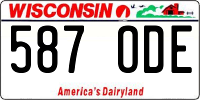 WI license plate 587ODE