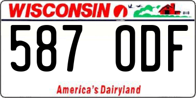 WI license plate 587ODF