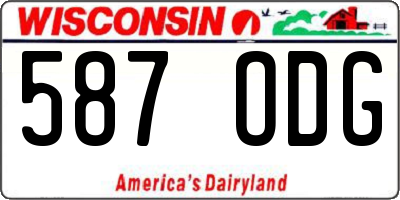WI license plate 587ODG