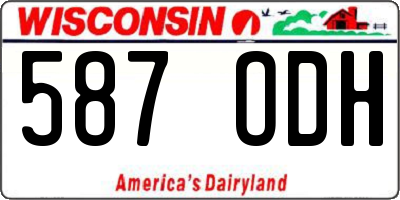 WI license plate 587ODH