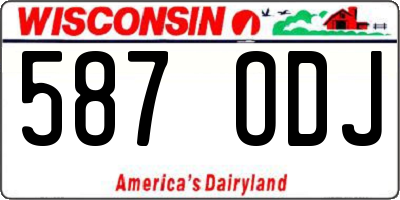 WI license plate 587ODJ