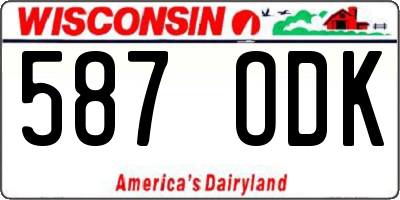 WI license plate 587ODK