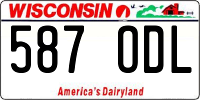 WI license plate 587ODL