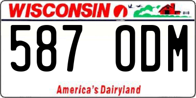 WI license plate 587ODM